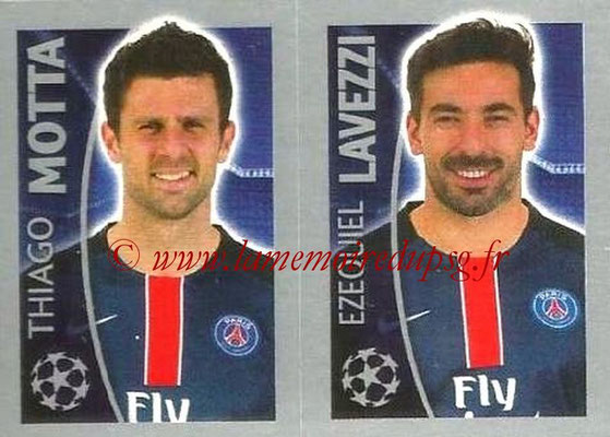 2015-16 - Topps UEFA Champions League Stickers - N° 031 - Thiago MOTTA + Ezequiel LAVEZZI (Paris Saint-Germain)