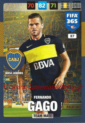 2016-17 - Panini Adrenalyn XL FIFA 365 - N° 087 - Fernando GAGO (CA Boca Junior)