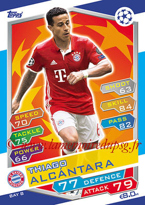 2016-17 - Topps UEFA Champions League Match Attax - N° BAY8 - Thiago ALCANTARA (FC Bayern Munich)