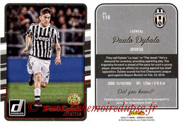 2016 - Panini Donruss Cards - N° 116 - Paulo DYBALA (Juventus FC)