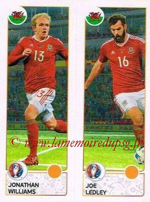 Panini Euro 2016 Stickers - N° 204 - Jonathan WILLIAMS + Joe LEDLEY (Pays de Galles)