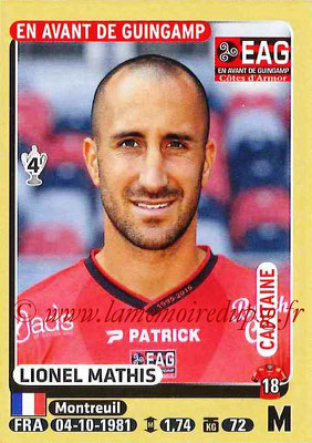 2015-16 - Panini Ligue 1 Stickers - N° 138 - Lionel MATHIS (EA Guingamp) (Capitaine)