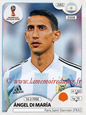 2018 - Panini FIFA World Cup Russia Stickers - N° 283 - Angel DI MARIA (Argentine)