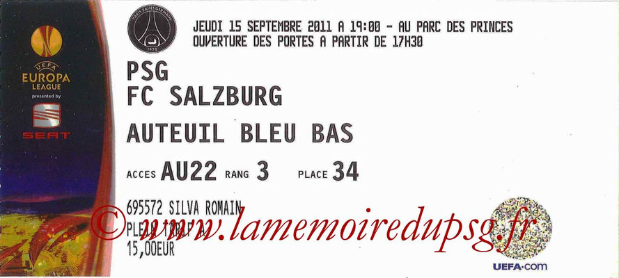 Tickets  PSG-Salszburg  2011-12