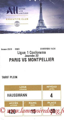 Tickets  PSG-Montpellier  2019-20