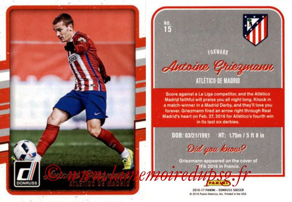 2016 - Panini Donruss Cards - N° 015 - Antoine GRIEZMANN (Atlético de Madrid)