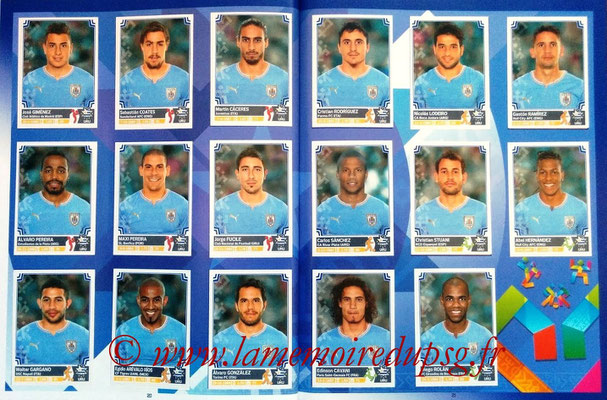 Panini Copa America Chile 2015 Stickers - Pages 20 et 21 - Uruguay