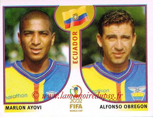 2002 - Panini FIFA World Cup Stickers - N° 516 - Marlon AYOVI + Alfonso OBREGON (Equateur)