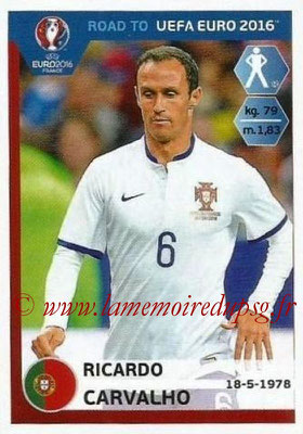 Panini Road to Euro 2016 Stickers - N° 227 - Ricardo CARVALHO (Portugal)