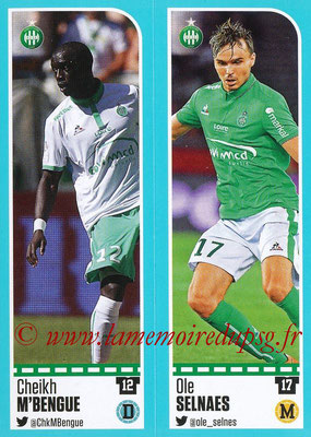 2016-17 - Panini Ligue 1 Stickers - N° 770 + 771 - Cheikh M'BENGUE + Ole SELNAES (Saint-Etienne)