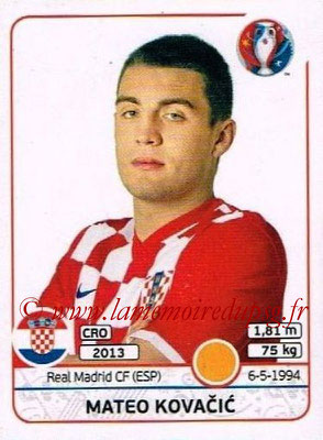 Panini Euro 2016 Stickers - N° 449 - Mateo KOVACIC (Croatie)