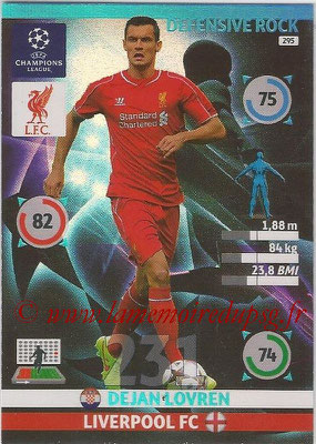 2014-15 - Adrenalyn XL champions League N° 295 - Dejan LOVREN (Liverpool FC) (Defensive Rock)