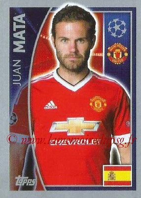 2015-16 - Topps UEFA Champions League Stickers - N° 113 - Juan MATA (Manchester United FC)