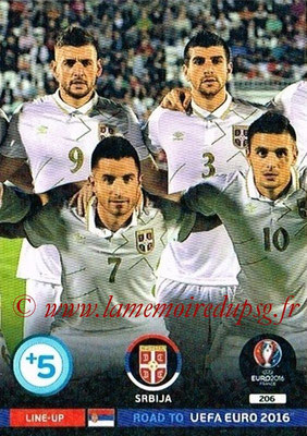 Panini Road to Euro 2016 Cards - N° 206 - Equipe Serbie 2