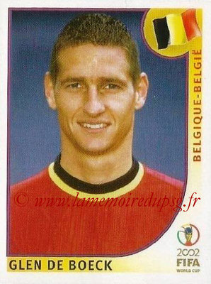 2002 - Panini FIFA World Cup Stickers - N° 554 - Glen DE BOECK (Belgique)