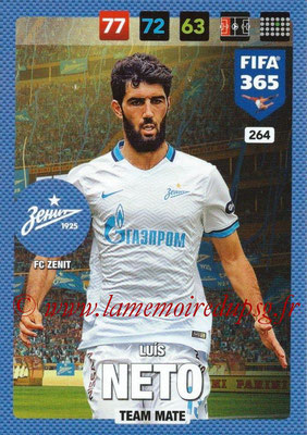 2016-17 - Panini Adrenalyn XL FIFA 365 - N° 264 - Luis NETO (FC Zenit)