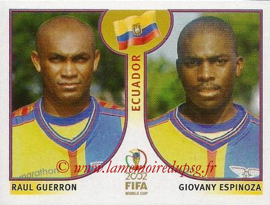 2002 - Panini FIFA World Cup Stickers - N° 515 - Raul GUERRON + Giovany ESPINOZA (Equateur)