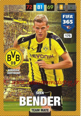 2016-17 - Panini Adrenalyn XL FIFA 365 - N° 175 - Sven BENDER (Borussia Dortmund)