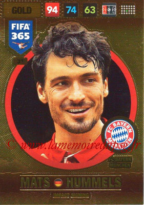 2016-17 - Panini Adrenalyn XL FIFA 365 - N° 031 - Mats HUMMELS (FC Bayern Munich) (Impact Signing)