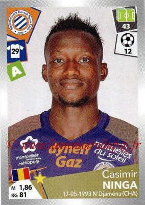 2017-18 - Panini Ligue 1 Stickers - N° 305 - Casimir NINGA (Montpellier)