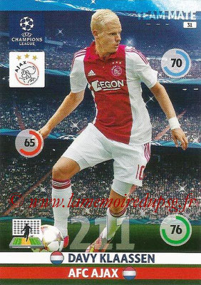 2014-15 - Adrenalyn XL champions League N° 031 - Davy KLAASSEN (AFC Ajax)