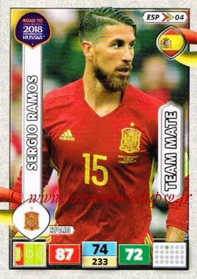 2018 - Panini Road to FIFA World Cup Russia Adrenalyn XL - N° ESP04 - Sergio RAMOS (Espagne)