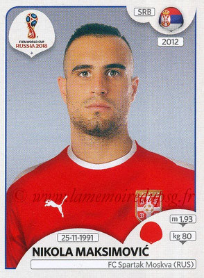 2018 - Panini FIFA World Cup Russia Stickers - N° 420 - Nikola MAKSIMOVIC (Serbie)