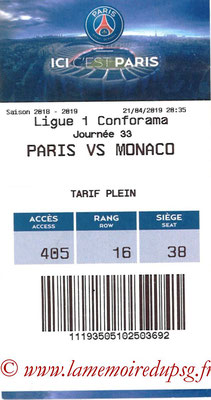 Tickets  PSG-Monaco  2018-19
