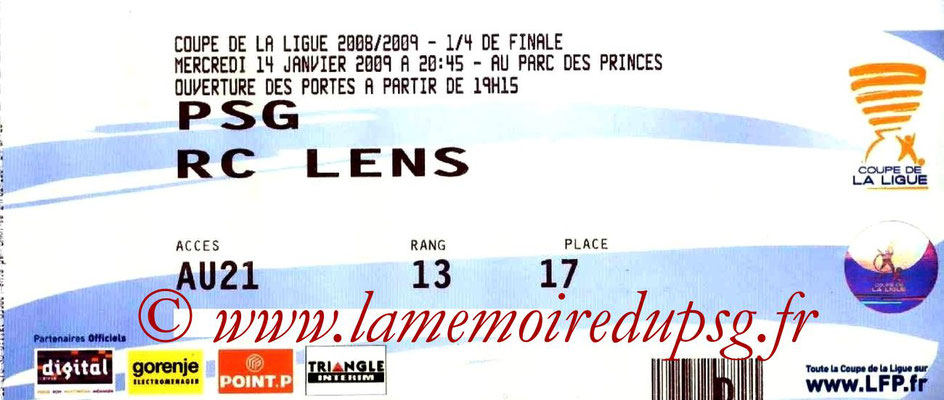 Tickets  PSG-Lens  2008-09