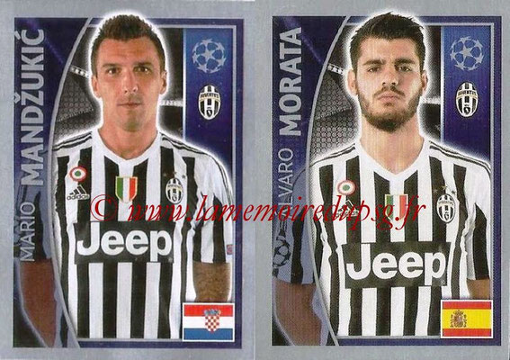 2015-16 - Topps UEFA Champions League Stickers - N° 247 - Mario MANDZUKIC + Alvaro MORATA (Juventus FC)