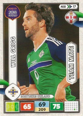 2018 - Panini Road to FIFA World Cup Russia Adrenalyn XL - N° NIR17 - Will GRIGG (Irlande du Nord) (UK Version)