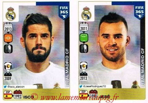 2015-16 - Panini FIFA 365 Stickers - N° 397-398 - ISCO + JESE (Real Madrid CF)