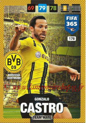 2016-17 - Panini Adrenalyn XL FIFA 365 - N° 178 - Gonzalo CASTRO (Borussia Dortmund)