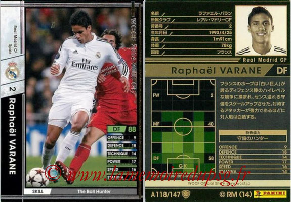 2014-15 - WCCF - N° A118 - Raphael VARANE (Real Madrid CF)