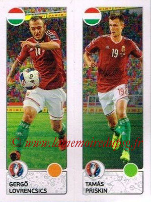 Panini Euro 2016 Stickers - N° 660 - Gergo LOVRENCSICS + Tamas PRISKIN (Hongrie)