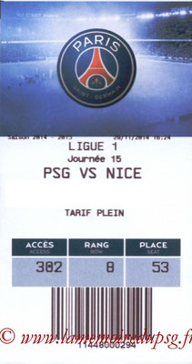 Tickets PSG-Nice  2014-15