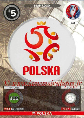 Panini Euro 2016 Cards - N° 244 - Logo de Pologne (Team Logo)