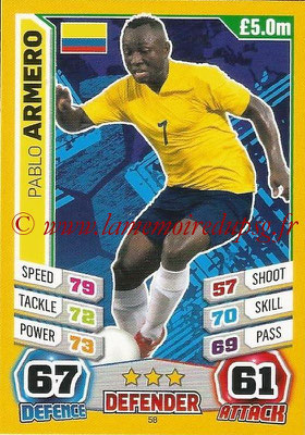 Topps Match Attax England 2014 - N° 058 - Pablo ARMERO (Colombie)