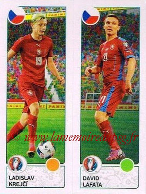 Panini Euro 2016 Stickers - N° 384 - Ladislav KREJCI + David LAFATA (République Tchèque)