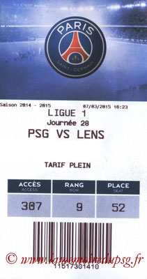 Tickets PSG-Lens  2014-15
