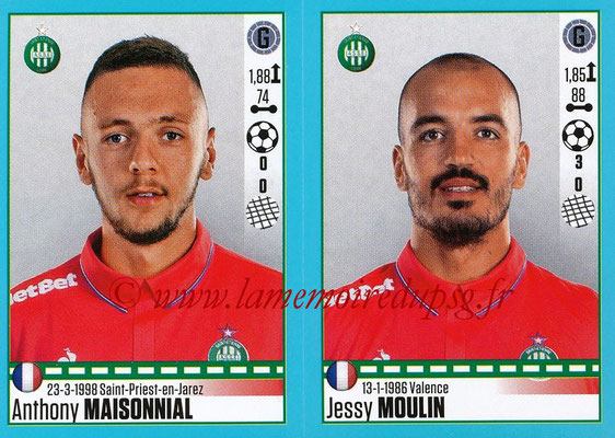 2016-17 - Panini Ligue 1 Stickers - N° 776 + 777 - Anthony MAISONNIAL + Jessy MOULIN (Saint-Etienne)