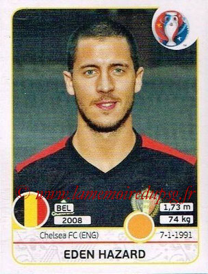 Panini Euro 2016 Stickers - N° 477 - Eden HAZARD (Belgique)