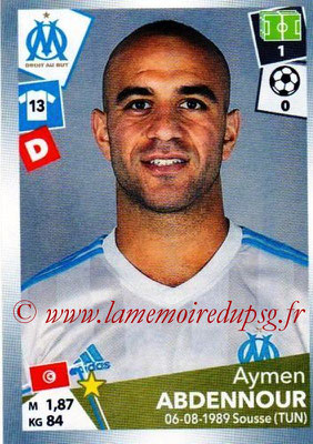 2017-18 - Panini Ligue 1 Stickers - N° 210 - Aymen ABDENNOUR (Marseille)