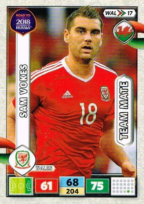 2018 - Panini Road to FIFA World Cup Russia Adrenalyn XL - N° WAL17 - San VOKES (Pays de Galles)