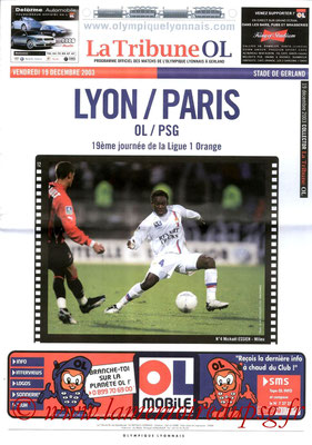 Programme  Lyon-PSG  2003-04