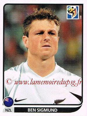 2010 - Panini FIFA World Cup South Africa Stickers - N° 453 - Ben SIGMUND (Nouvelle Zelande)