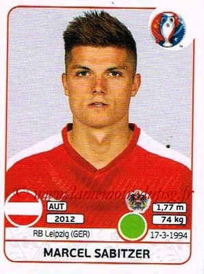 Panini Euro 2016 Stickers - N° 647 - Marcel SABITZER (Autriche)