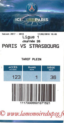 Tickets  PSG-Strasbourg  2017-18