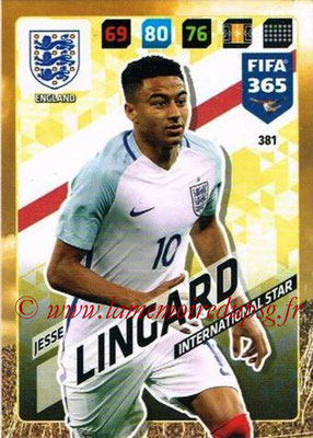 2017-18 - Panini FIFA 365 Cards - N° 381 - Jesse LINGARD (Angleterre) (International Star)