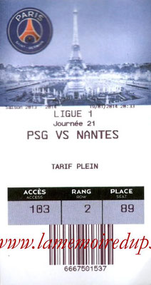 Tickets  PSG-Nantes  2013-14